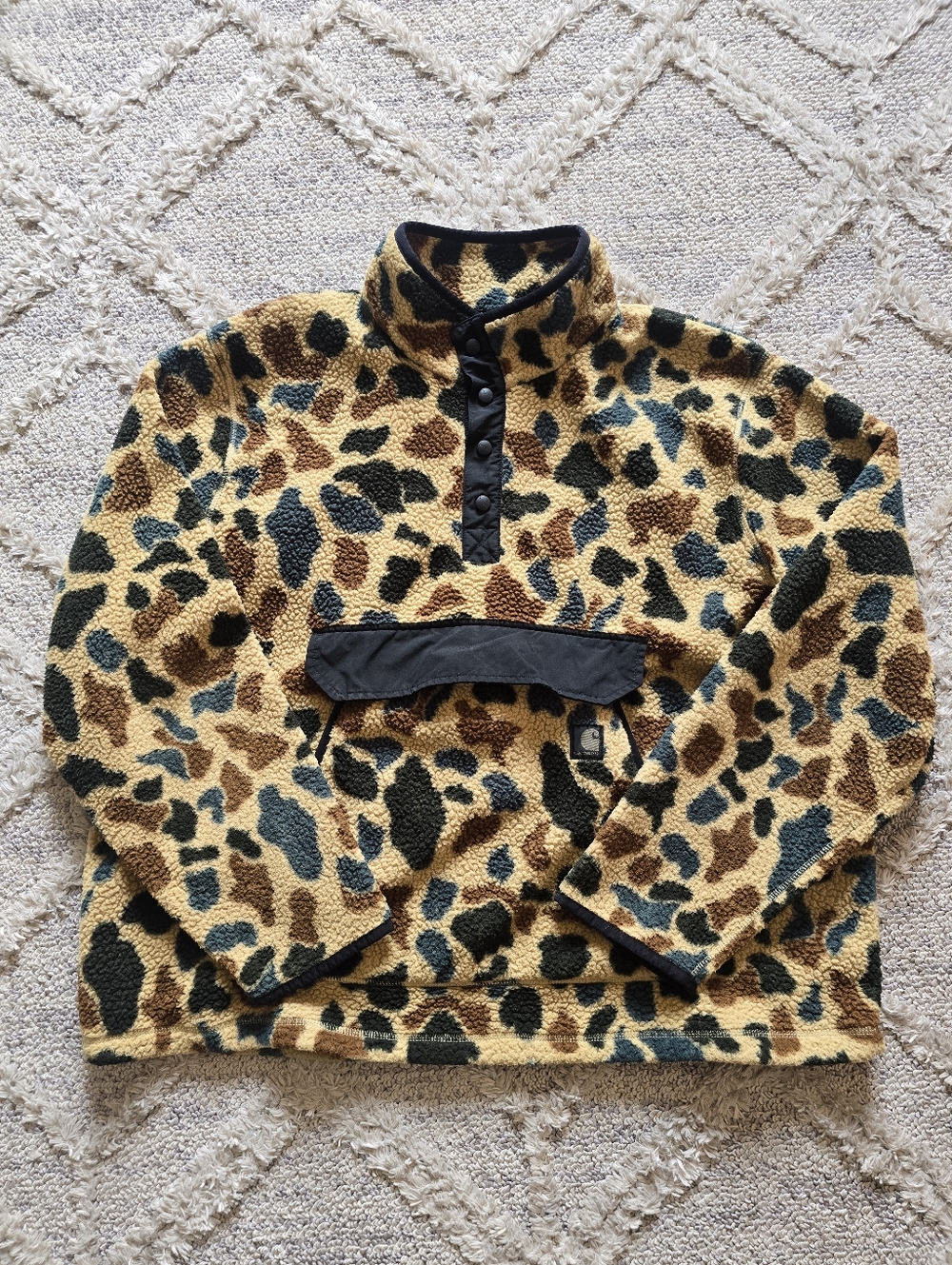 Carhartt Men's 2XL Relaxed Fit Fleece Pullover Jacket Camo Sherpa OJ4991-M